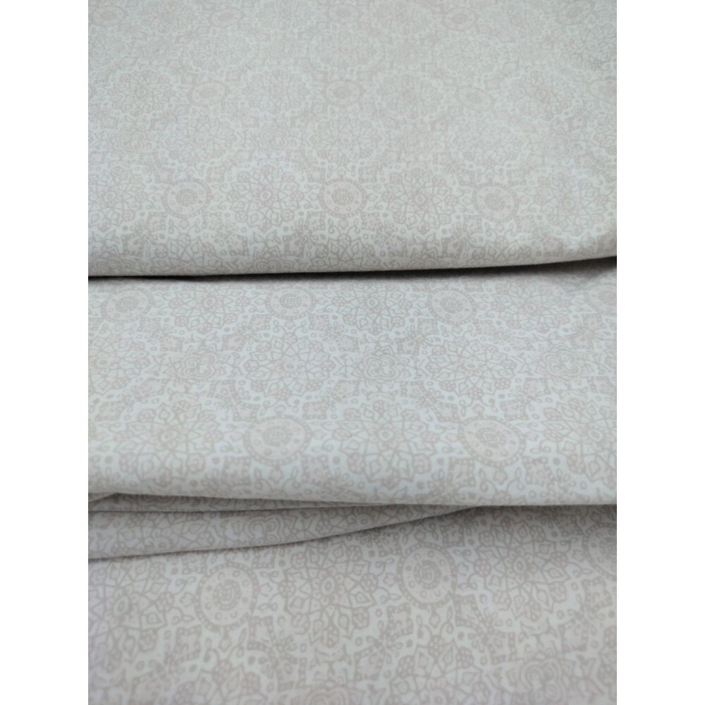 Lauren Ralph Lauren Queen/Full 88x96 White Light Taupe/Pink Floral Flat Sheet